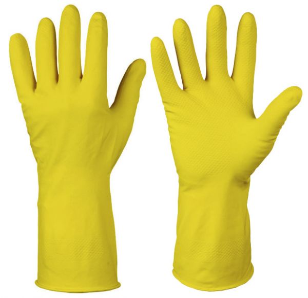 Защита рук от химических воздействий, Перчатки латексные (хозяйственные), артикул: ЗР-0021
